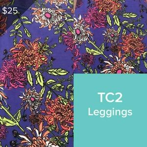 TC2 Lularoe Leggings Purple Floral, pre-owned